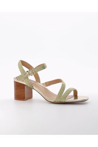 Dune London Gold Jelen Rope Block Heel Sandals - Image 2 of 6