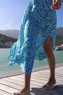 Sosandar Blue Paisley Print Crinkle Shirred Waist Midaxi Dress - Image 2 of 6