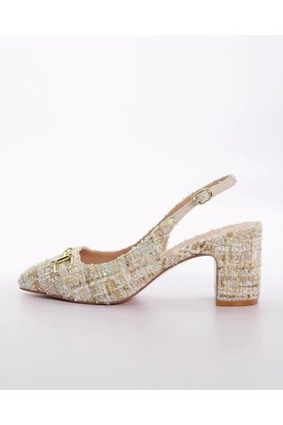 Dune London Cream Choices Bouclé Slingback Shoes - Image 2 of 6