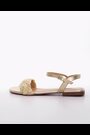 Dune London Gold Lastle Embellished Raffia Flat Sandals - Image 2 of 8