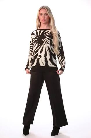 Roman Black Petite Abstract Knit Jumper - Image 2 of 6