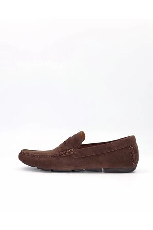 Dune London Brown Bradlay Saddle Driver Shoes - Image 2 of 6