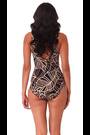 Miraclesuit Underwired Escape Tummy Control Black Swimsuit In Bold Leaf Print - Image 2 of 2