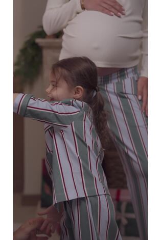 Seraphine Green Stripe Family Matching Christmas Pyjamas Set - Image 2 of 7