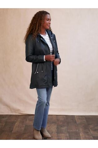 Marineblå - Lakeland Leather Ambleside Med hætte Læderfrakke - Billede 2 af 11