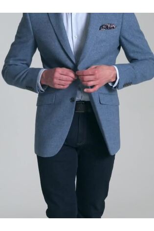 Azul - Chaqueta de mezcla de lana de corte sartorial Hexham de Skopes - Imagen 2 de 8