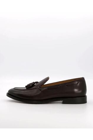 Dune London Brown Sandders Leather Sole Tassel Loafers - Image 2 of 6