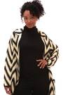 Roman Black Petite Chevron Print Pocket Knit Coatigan - Image 2 of 6