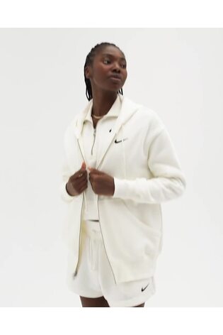 Nike Sail Phoenix Fleece Mini Swoosh Oversized Full Zip Hoodie - Image 2 of 3