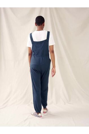 White Stuff Navy Blue 100% Cotton Jersey Daphne Dungarees - Image 2 of 7