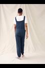 White Stuff Navy Blue 100% Cotton Jersey Daphne Dungarees - Image 2 of 7
