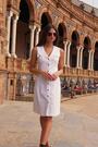 Sosandar White Sleeveless Denim Button Through Dress - Image 2 of 6