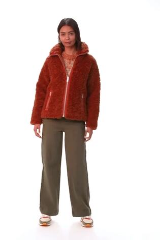 بني - سترة بومبر فرو صناعي بملمس ناعم من Roman - صورة 2 من 6