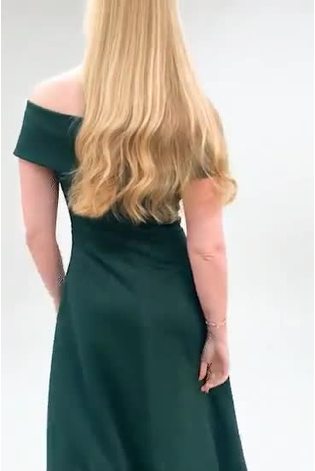 Bottle green bardot sales dip hem dress