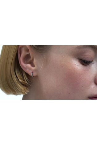 Ted Baker Silver Tone Crislie Logo Hoop Earrings - Image 2 of 6