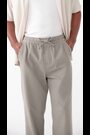 Mushroom Brown Relaxed Fit Cotton Linen Twill Elasticated Waist Trousers - Image 2 of 13