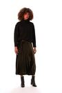 Roman Green Velvet Pleated Midi Skirt - Image 2 of 6
