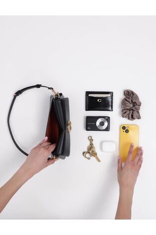 COACH Black Refined Calf Leather Jet Shoulder Bag - Image 2 of 5