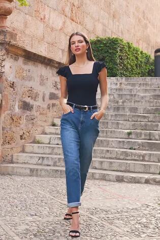 Sosandar Light Blue Slim Leg Mom Jeans - Image 2 of 6