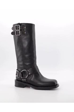 Buy Dune London Black Totoe High Leg Square Toe Biker Boots from Next Germany