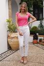 Sosandar Pink Sweetheart Neck Cap Sleeve Top - Image 2 of 6