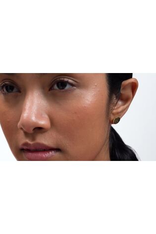 Ted Baker Gold Tone Monlia Monogram Button Stud Earrings - Image 2 of 7