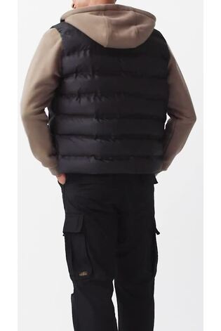 Black/Brown Jersey Sleeve Puffer Jacket - Image 2 of 11