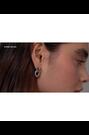 Karen Millen Silver Tone Crystal Chain Link Drop Earrings - Image 2 of 6