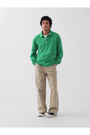 Gap x Malbon Beige Pleated Baggy Chinos - Image 2 of 11