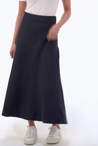 Roman Blue Petite Stretch Waist Knit Midi Skirt - Image 2 of 6