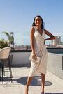 Sosandar Nude Sparkle Scattered Sequin Wrap Dress - Image 2 of 6