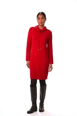 Roman Red Ribbed Cowl Neck Jumper Dress - Image 2 of 6