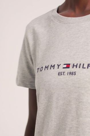 Серый - Классическая футболка с логотипом Tommy Hilfiger - Image 2 of 4