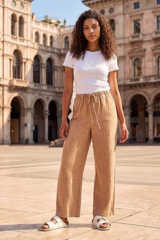 Roman Natural Petite Petite Stripe Pull On Stretch Trouser - Image 2 of 6