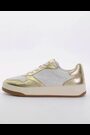 Dune London Gold Edgerton Mix Material Flexible Sneakers - Image 2 of 6