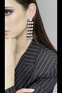 Aela Diamante Statement Drop Black Earrings - Image 2 of 4