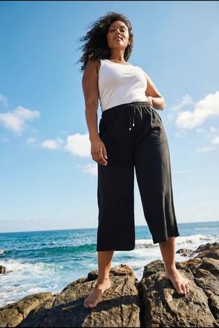 Roman Black Cropped Trousers - Image 2 of 6
