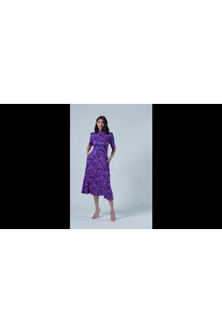 Buy Closet Blue Pink Tie Back A Line Dress from Next Luxembourg