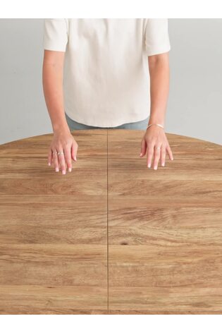 Travertine Effect Arches 4 to 6 Seater Round Extending Dining Table - Image 2 of 9
