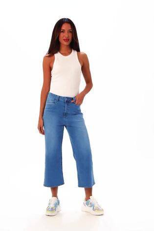 Dusk Blue Denim Culotte Jeans - Image 2 of 4