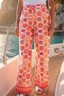 Roman Orange Floral Print Wide Leg Trousers - Image 2 of 5