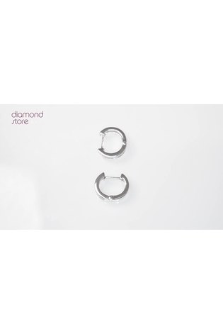 The Diamond Store White Diamond Hoop Earrings 0.20ct 9K White Gold