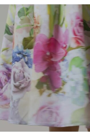 Angel & Rocket White Border Print Sylvie Ruffle Shoulder Bow Dress - Image 1 of 1 Angel & Rocket White Border Print Sylvie Ruffle Shoulder Bow Dress - Image 1 of 1