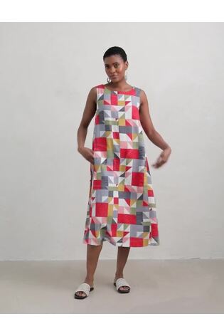 Seasalt Cornwall Black Multi Swallow Hill Printed A-Line 100% Linen Skirt - Image 2 of 8