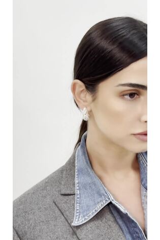 Aela Silver Tone Lattice Teardrop Earrings - Image 1 of 1