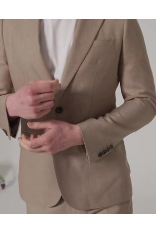 Harry Brown Brown Slim Fit Suit Archie Melange Jacket - Image 2 of 13