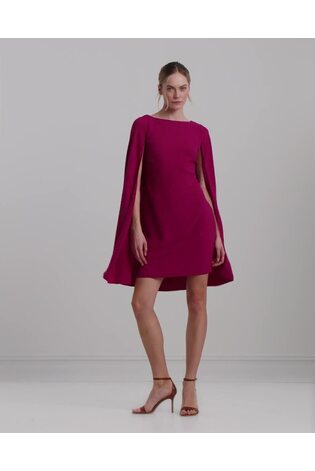 Lauren Ralph Lauren Pink Cape Georgette Cocktail Dress - Image 2 of 9