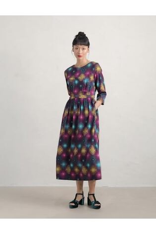 Seasalt Cornwall Purple Forestry Printed Midi Dress - Image 2 of 11 Seasalt Cornwall Purple Forestry Printed Midi Dress - Image 2 of 11