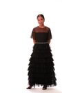 Roman Black Petite Embellished Mesh Tiered Dress - Image 2 of 6