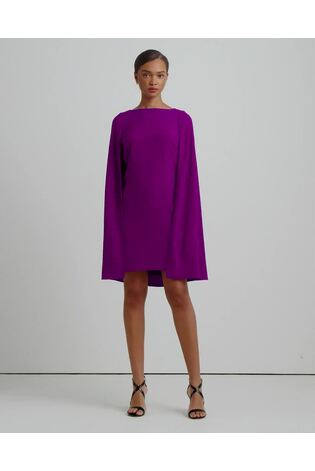 Buy Lauren Ralph Lauren Purple Cape Georgette Cocktail Dress from Next Luxembourg